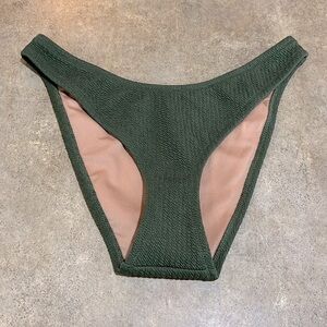 J. Crew High Rise Textured Cheeky Bikini Bottoms Green NWT- Size S